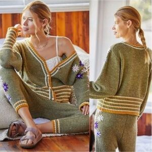 Anthropologie X Raga Floral embroidered sweater.​​